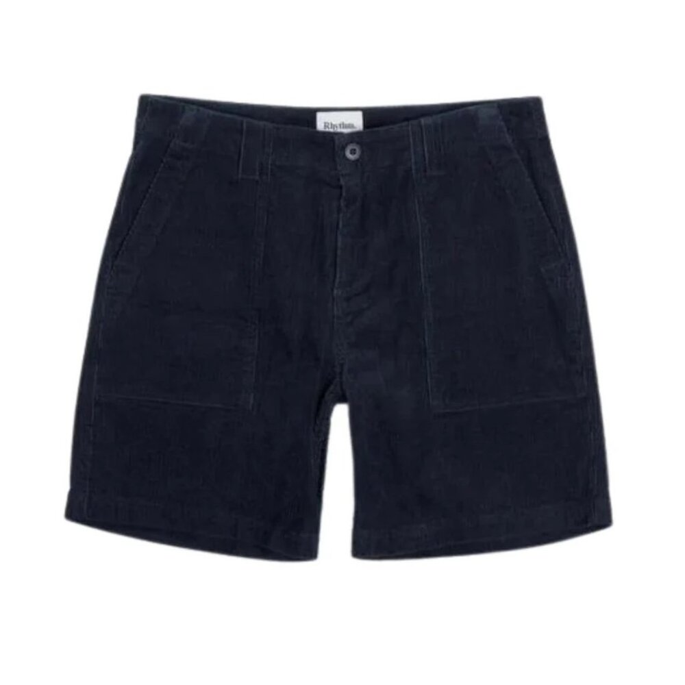 Rhythm: Men's Worn Path Corduroy Short  - Dark Navy Blue